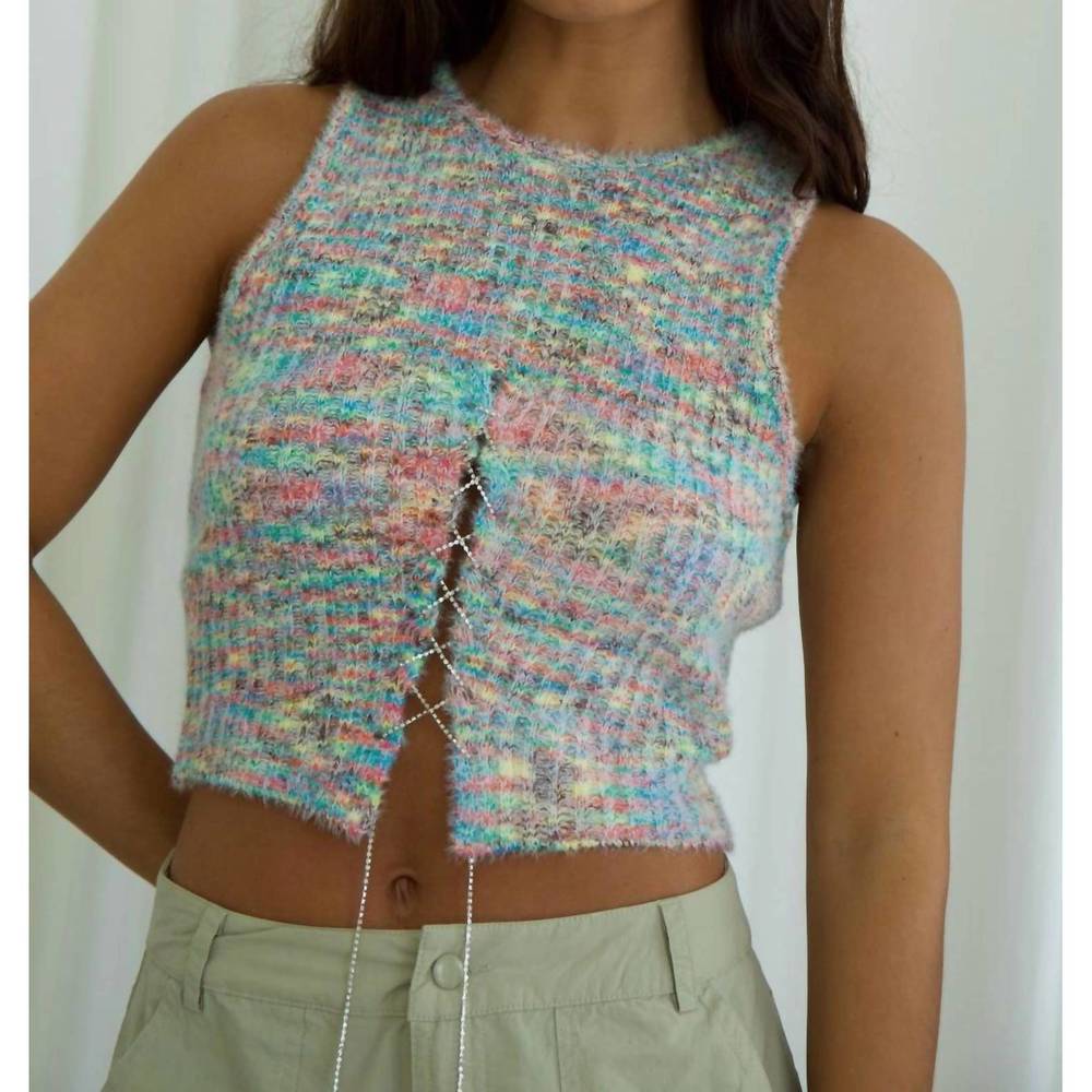 NEW PRETTY GARBAGE sugar rush jewel top in multi